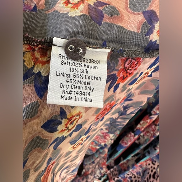 Johnny Was Plus Ontar Beesley Silk-Blend Maxi Dress Size 1X - Picture 14 of 14